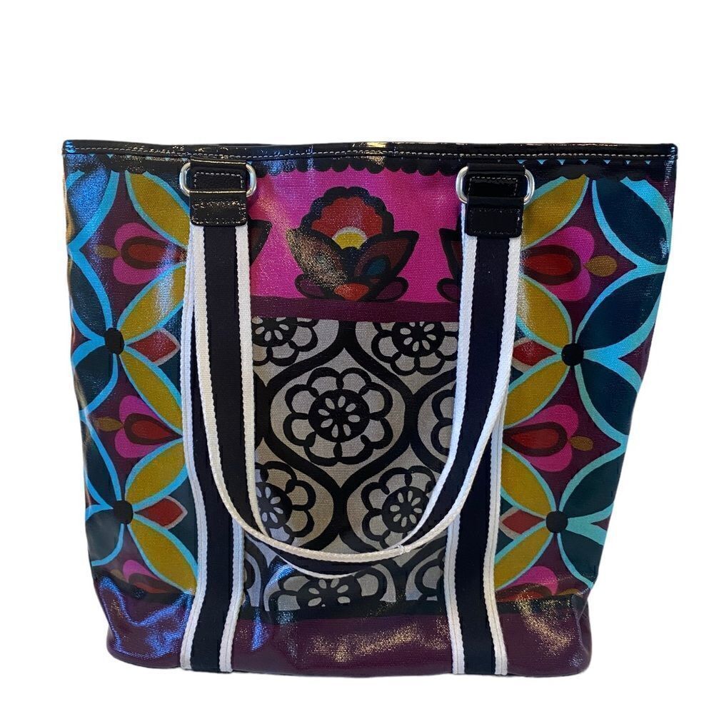 Brighton Colorful Flower Patterned Large Tote. - Picture 2 of 7